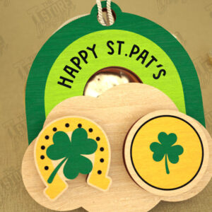 Intra απο ξύλο plywood 3mm-4mm πάχος – St Patrick's Day Stud Σκουλαρίκια | CNC Δίασταση  5x5 cm INTRAFABR-115368607
