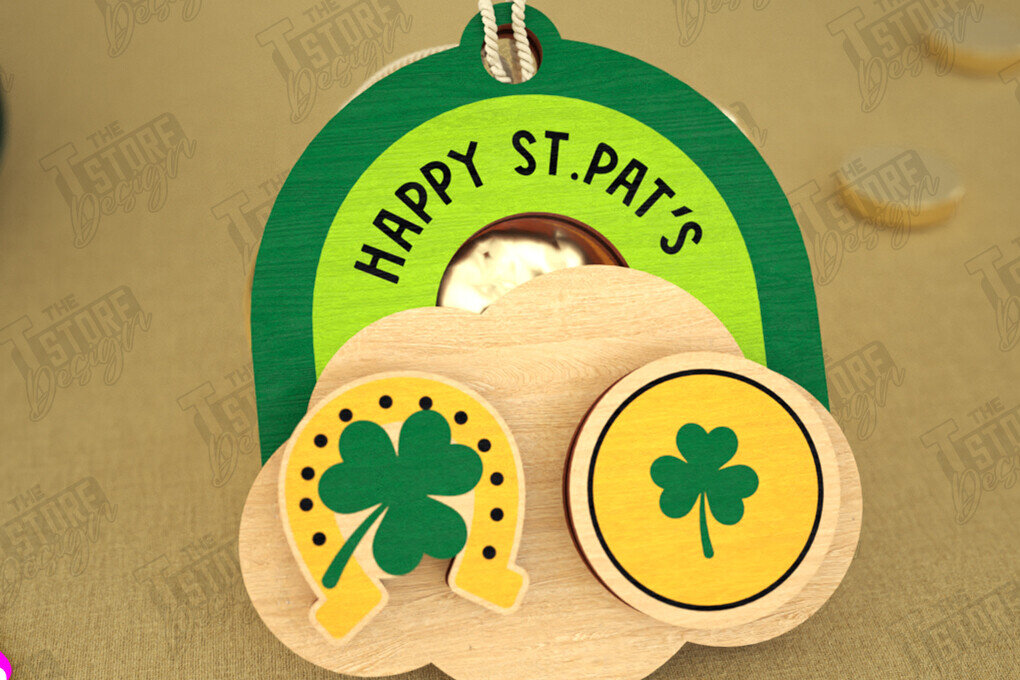 Intra απο ξύλο plywood 3mm-4mm πάχος – St Patrick's Day Stud Σκουλαρίκια | CNC Δίασταση  5x5 cm INTRAFABR-115368607
