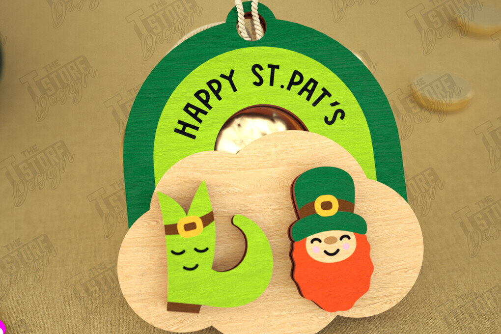 Intra απο ξύλο plywood 3mm-4mm πάχος – St Patrick's Day Stud Σκουλαρίκια | CNC Δίασταση  5x5 cm INTRAFABR-115368611