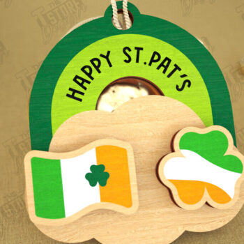 Intra απο ξύλο plywood 3mm-4mm πάχος – St Patrick's Day Stud Σκουλαρίκια | CNC Δίασταση  5x5 cm INTRAFABR-115368498 - Image 1