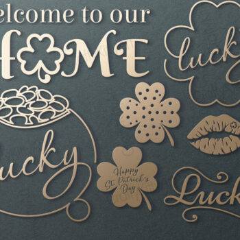 Intra απο ξύλο plywood 3mm-4mm πάχος – Πακέτο Day St Patricks, Lucky Clover Δίασταση  20x20 cm INTRAFABR-25575719 - Image 1