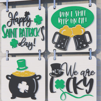 Intra απο ξύλο plywood 3mm-4mm πάχος – St Patricks Day. Κρεμαστό λέιζερ πινακίδας Δίασταση  20x20 cm INTRAFABR-88148715 - Image 1