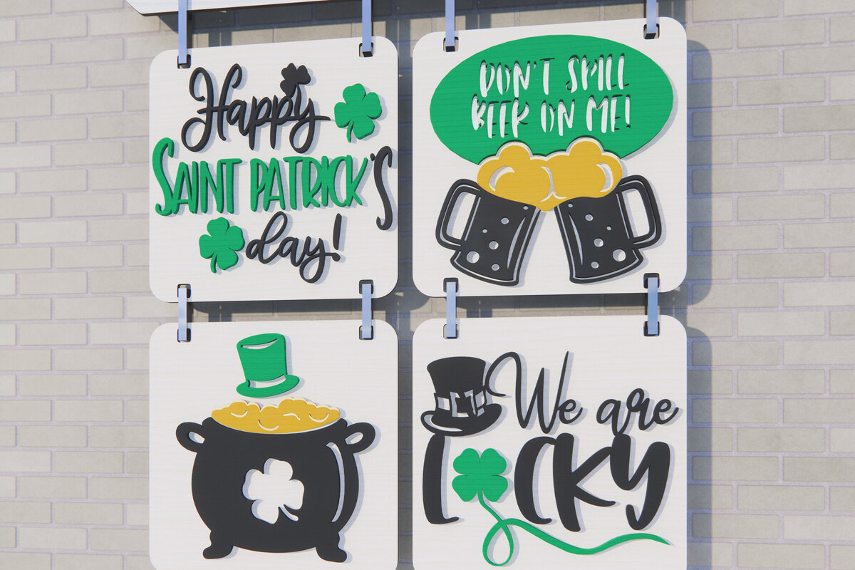 Intra απο ξύλο plywood 3mm-4mm πάχος – St Patricks Day. Κρεμαστό λέιζερ πινακίδας Δίασταση  20x20 cm INTRAFABR-88148715