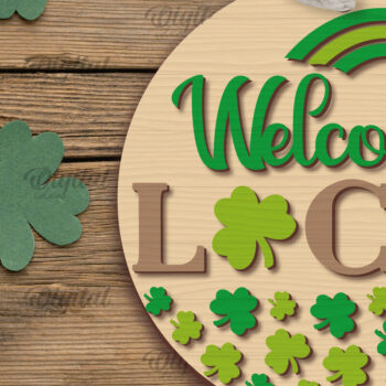 Intra απο ξύλο plywood 3mm-4mm πάχος – SVG για την Ημέρα του Αγίου Πατρικίου. Laser στρογγυλής πινακίδας Δίασταση  20x20 cm INTRAFABR-88285552 - Image 1