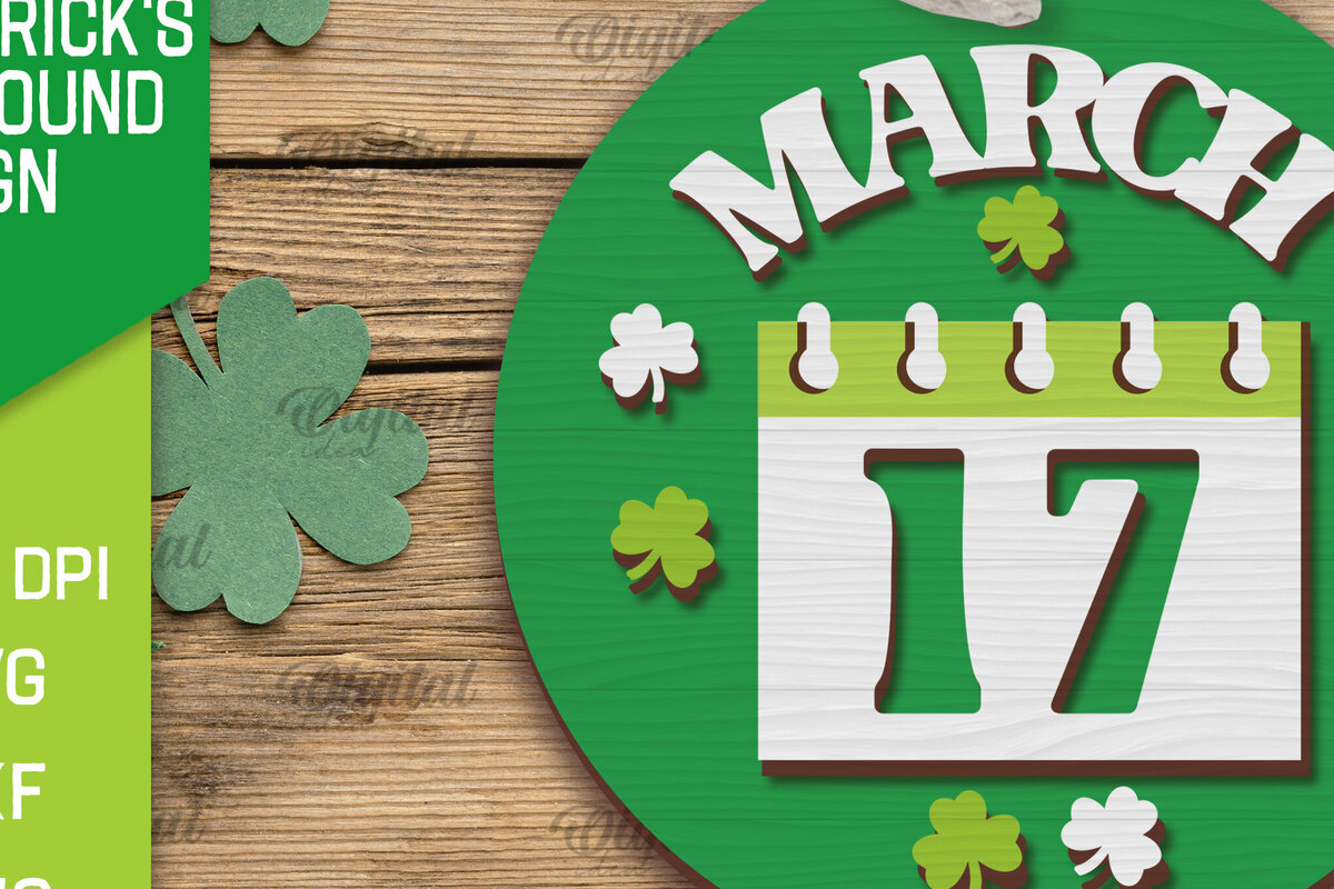 Intra απο ξύλο plywood 3mm-4mm πάχος – SVG για την Ημέρα του Αγίου Πατρικίου. Laser στρογγυλής πινακίδας Δίασταση  20x20 cm INTRAFABR-88284723