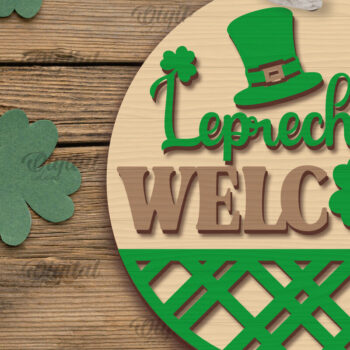 Intra απο ξύλο plywood 3mm-4mm πάχος – SVG για την Ημέρα του Αγίου Πατρικίου. Laser στρογγυλής πινακίδας Δίασταση  20x20 cm INTRAFABR-88285043 - Image 1