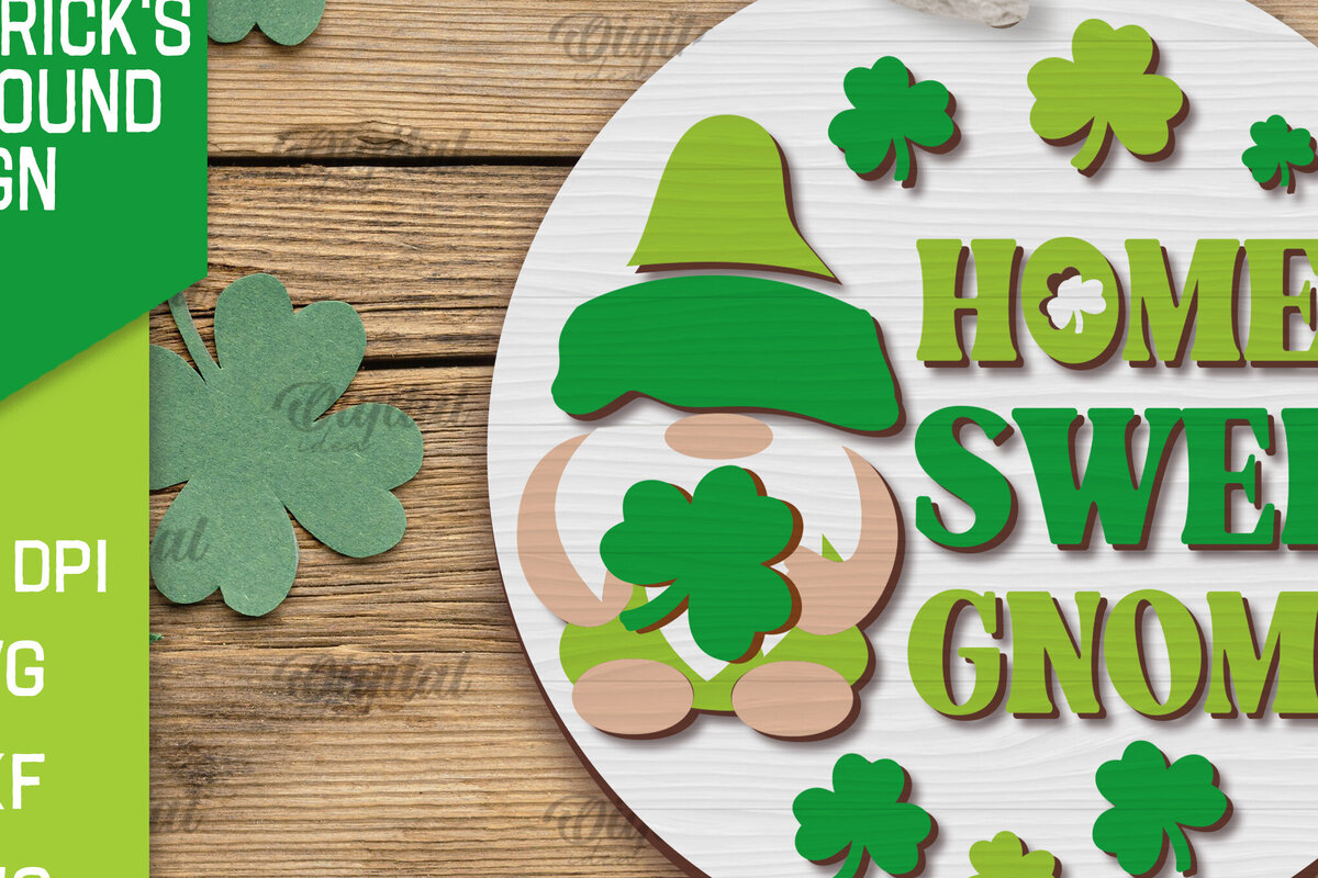 Intra απο ξύλο plywood 3mm-4mm πάχος – SVG για την Ημέρα του Αγίου Πατρικίου. Laser στρογγυλής πινακίδας Δίασταση  20x20 cm INTRAFABR-88285410