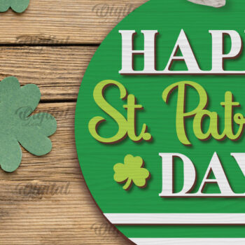 Intra απο ξύλο plywood 3mm-4mm πάχος – SVG για την Ημέρα του Αγίου Πατρικίου. Laser στρογγυλής πινακίδας Δίασταση  20x20 cm INTRAFABR-88285471 - Image 1