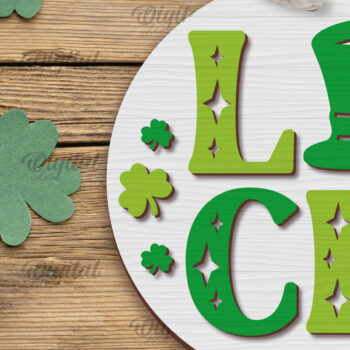 Intra απο ξύλο plywood 3mm-4mm πάχος – SVG για την Ημέρα του Αγίου Πατρικίου. Laser στρογγυλής πινακίδας Δίασταση  20x20 cm INTRAFABR-88285488 - Image 1