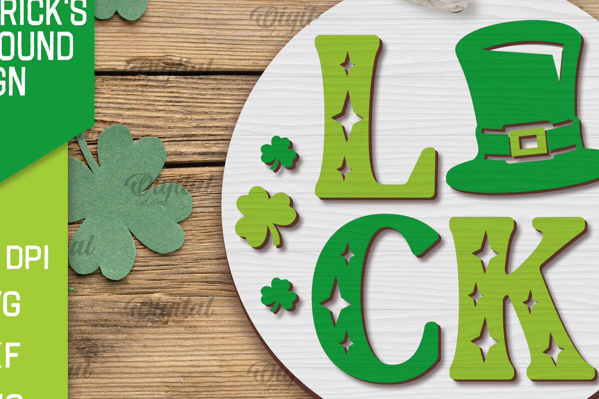 Intra απο ξύλο plywood 3mm-4mm πάχος – SVG για την Ημέρα του Αγίου Πατρικίου. Laser στρογγυλής πινακίδας Δίασταση  20x20 cm INTRAFABR-88285488