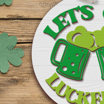 Intra απο ξύλο plywood 3mm-4mm πάχος – SVG για την Ημέρα του Αγίου Πατρικίου. Laser στρογγυλής πινακίδας Δίασταση  20x20 cm INTRAFABR-88285506 - Image 1