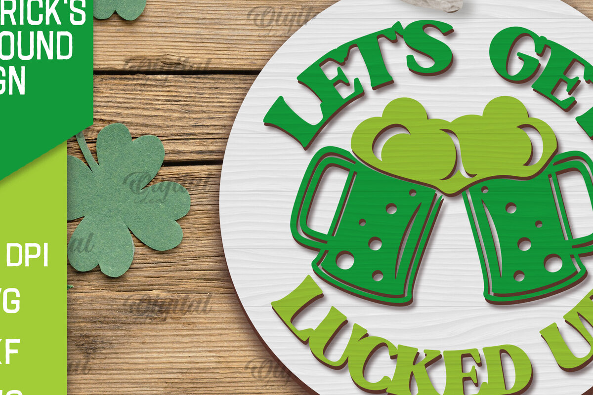 Intra απο ξύλο plywood 3mm-4mm πάχος – SVG για την Ημέρα του Αγίου Πατρικίου. Laser στρογγυλής πινακίδας Δίασταση  20x20 cm INTRAFABR-88285506