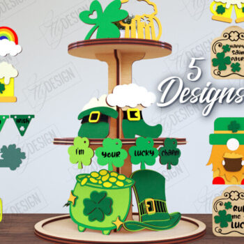 Intra απο ξύλο plywood 3mm-4mm πάχος – Πακέτο δίσκου σε επίπεδα για την ημέρα του Αγίου Πατρικίου Δίασταση 20x20 cm INTRAFABR-117196419 - Image 1