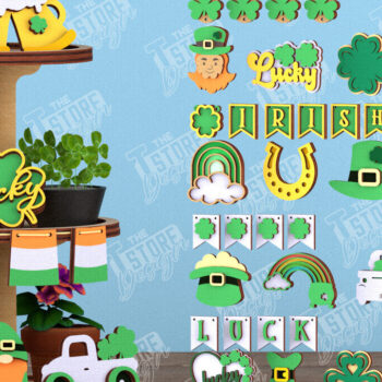 Intra απο ξύλο plywood 3mm-4mm πάχος – Πακέτο δίσκου σε επίπεδα για την ημέρα του Αγίου Πατρικίου Δίασταση 20x20 cm INTRAFABR-115450794 - Image 1