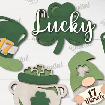 Intra απο ξύλο plywood 3mm-4mm πάχος – Δέσμη λέιζερ με δίσκους St Patricks Day Δίασταση  20x20 cm INTRAFABR-114546897 - Image 1