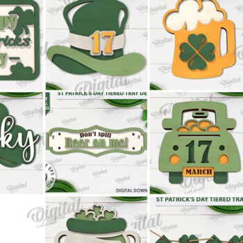 Intra απο ξύλο plywood 3mm-4mm πάχος – Δέσμη λέιζερ με δίσκους St Patricks Day Δίασταση  20x20 cm INTRAFABR-114546897 - Image 2