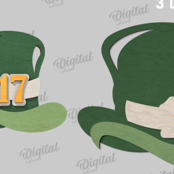 Intra απο ξύλο plywood 3mm-4mm πάχος – Δέσμη λέιζερ με δίσκους St Patricks Day Δίασταση  20x20 cm INTRAFABR-114546897 - Image 4