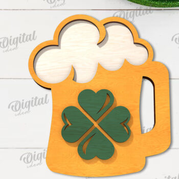 Intra απο ξύλο plywood 3mm-4mm πάχος – Δέσμη λέιζερ με δίσκους St Patricks Day Δίασταση  20x20 cm INTRAFABR-114546897 - Image 6