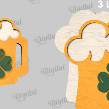 Intra απο ξύλο plywood 3mm-4mm πάχος – Δέσμη λέιζερ με δίσκους St Patricks Day Δίασταση  20x20 cm INTRAFABR-114546897 - Image 7