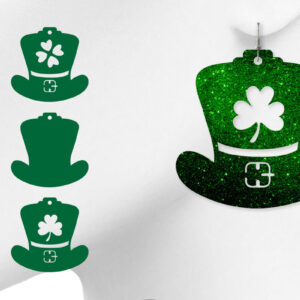 Intra απο ξύλο plywood 3mm-4mm πάχος – St Patrick's Earrings, καπέλο καλλικάτζαρων Δίασταση  5x5 cm INTRAFABR-7124335