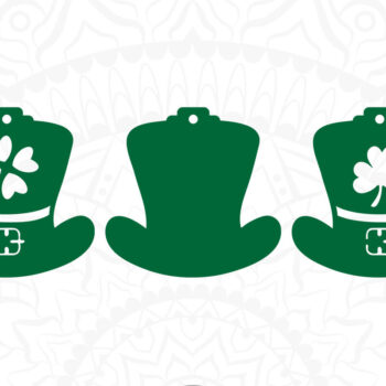 Intra απο ξύλο plywood 3mm-4mm πάχος – St Patrick's Earrings, καπέλο καλλικάτζαρων Δίασταση  5x5 cm INTRAFABR-7124335 - Image 2