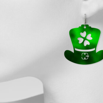 Intra απο ξύλο plywood 3mm-4mm πάχος – St Patrick's Earrings, καπέλο καλλικάτζαρων Δίασταση  5x5 cm INTRAFABR-7124335 - Image 3