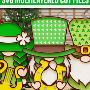 Intra απο ξύλο plywood 3mm-4mm πάχος – St Patricks Gnome BUNDLE Αποκοπή αρχείου Δίασταση  20x20 cm INTRAFABR-90898468