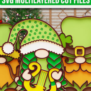 Intra απο ξύλο plywood 3mm-4mm πάχος – Αρχείο αποκοπής Bundle St Patrick's Gnome Δίασταση  20x20 cm INTRAFABR-90898349