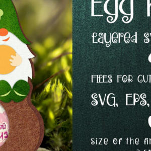 Intra απο ξύλο plywood 3mm-4mm πάχος – St. Patrick's Gnome - Αυγοθήκη Δίασταση  20x20 cm INTRAFABR-8812916