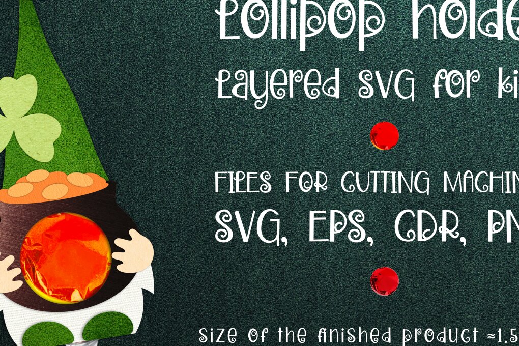 Intra απο ξύλο plywood 3mm-4mm πάχος – St. Patrick's Gnome - Lollipop Holder Δίασταση  20x20 cm INTRAFABR-8837035