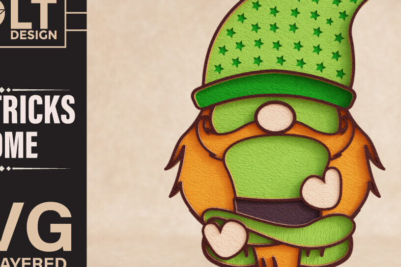 Intra απο ξύλο plywood 3mm-4mm πάχος – St Patricks Gnome Special Δίασταση  20x20 cm INTRAFABR-90857184