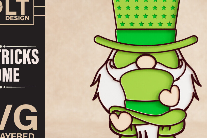 Intra απο ξύλο plywood 3mm-4mm πάχος – St Patricks Gnome Special Δίασταση  20x20 cm INTRAFABR-90857220