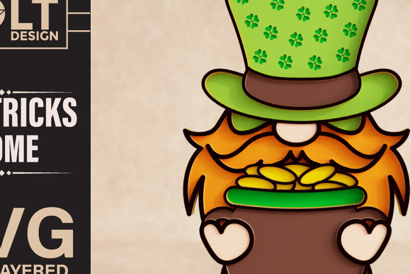 Intra απο ξύλο plywood 3mm-4mm πάχος – St Patricks Gnome Special Δίασταση  20x20 cm INTRAFABR-90857303