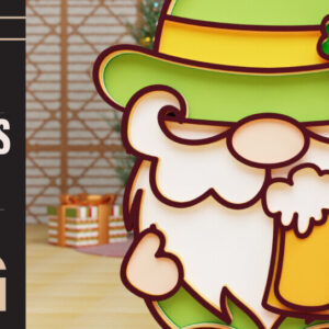 Intra απο ξύλο plywood 3mm-4mm πάχος – St Patricks Gnome Special Δίασταση  20x20 cm INTRAFABR-90967375