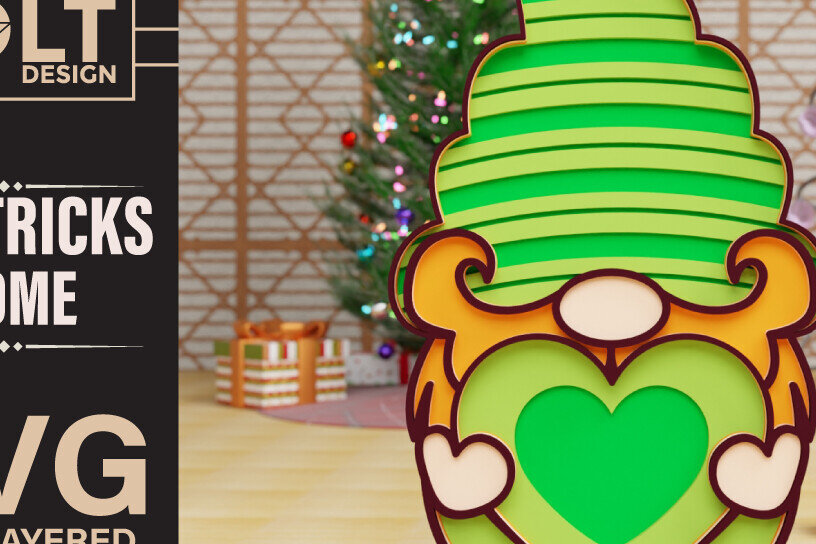 Intra απο ξύλο plywood 3mm-4mm πάχος – St Patricks Gnome Special Δίασταση  20x20 cm INTRAFABR-90967410