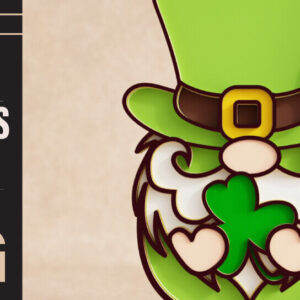 Intra απο ξύλο plywood 3mm-4mm πάχος – St Patricks Gnome Special Δίασταση  20x20 cm INTRAFABR-90684359