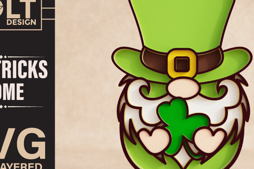 Intra απο ξύλο plywood 3mm-4mm πάχος – St Patricks Gnome Special Δίασταση  20x20 cm INTRAFABR-90684499