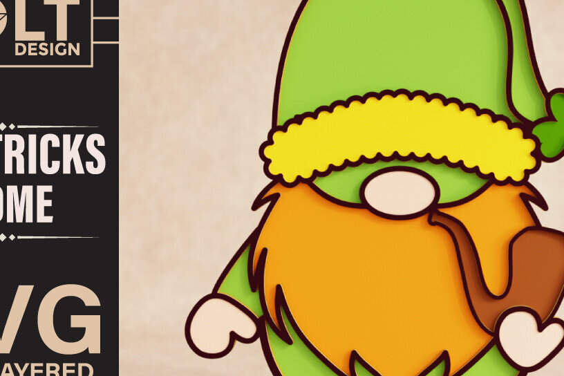 Intra απο ξύλο plywood 3mm-4mm πάχος – St Patricks Gnome Special Δίασταση  20x20 cm INTRAFABR-90771636