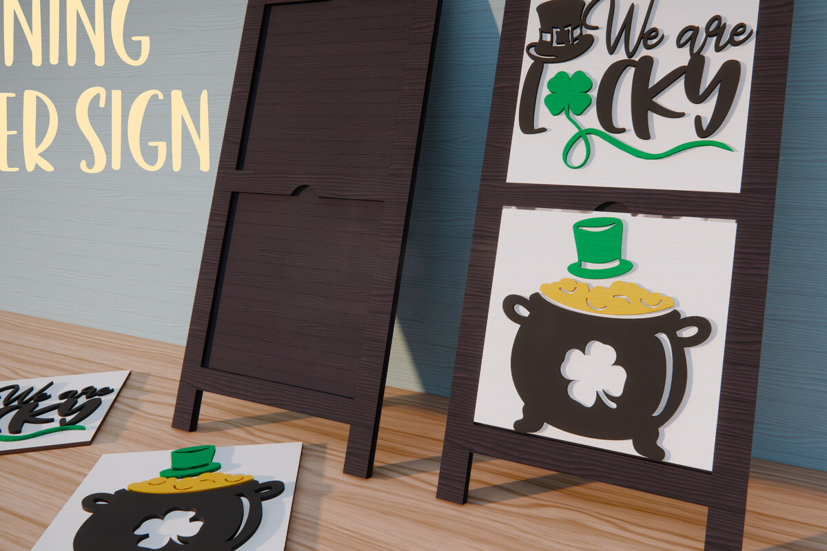 Intra απο ξύλο plywood 3mm-4mm πάχος – Πινακίδα St Patricks Leaning Ladder Δίασταση  20x20 cm INTRAFABR-88147527