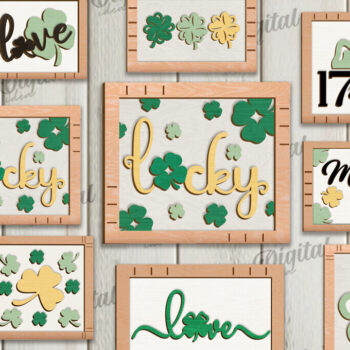 Intra απο ξύλο plywood 3mm-4mm πάχος – Πακέτο LaserCut Mini Signs St. Patrick Δίασταση  40x30 cm INTRAFABR-113928441 - Image 1