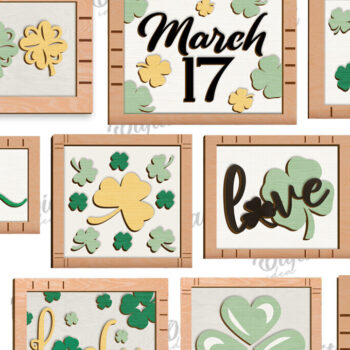 Intra απο ξύλο plywood 3mm-4mm πάχος – Πακέτο LaserCut Mini Signs St. Patrick Δίασταση  40x30 cm INTRAFABR-113928441 - Image 2