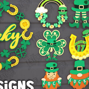 Intra απο ξύλο plywood 3mm-4mm πάχος – Πακέτο σημαδιών του Αγίου Πατρικίου | Διακόσμηση τοίχου Δίασταση 40x30 cm INTRAFABR-115373982