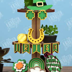 Intra απο ξύλο plywood 3mm-4mm πάχος – Δίσκος με κλιμάκωση του Αγίου Πατρικίου| Ημέρα του Πάτρικ Δίασταση 20x20 cm INTRAFABR-115450682