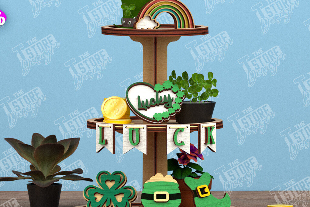 Intra απο ξύλο plywood 3mm-4mm πάχος – Δίσκος με κλιμάκωση του Αγίου Πατρικίου| Ημέρα του Πάτρικ Δίασταση  20x20 cm INTRAFABR-115450690