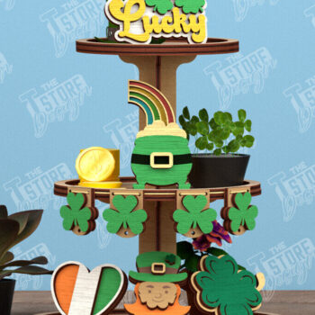 Intra απο ξύλο plywood 3mm-4mm πάχος – Δίσκος με κλιμάκωση του Αγίου Πατρικίου| Ημέρα του Πάτρικ Δίασταση  20x20 cm INTRAFABR-115450661 - Image 1