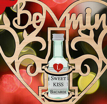 Intra απο ξύλο plywood 3mm-4mm πάχος – Ρομαντικό μπουκάλι αγάπης του Αγίου Βαλεντίνου Δίασταση 20x20 cm INTRAFABR-103594594 - Image 1