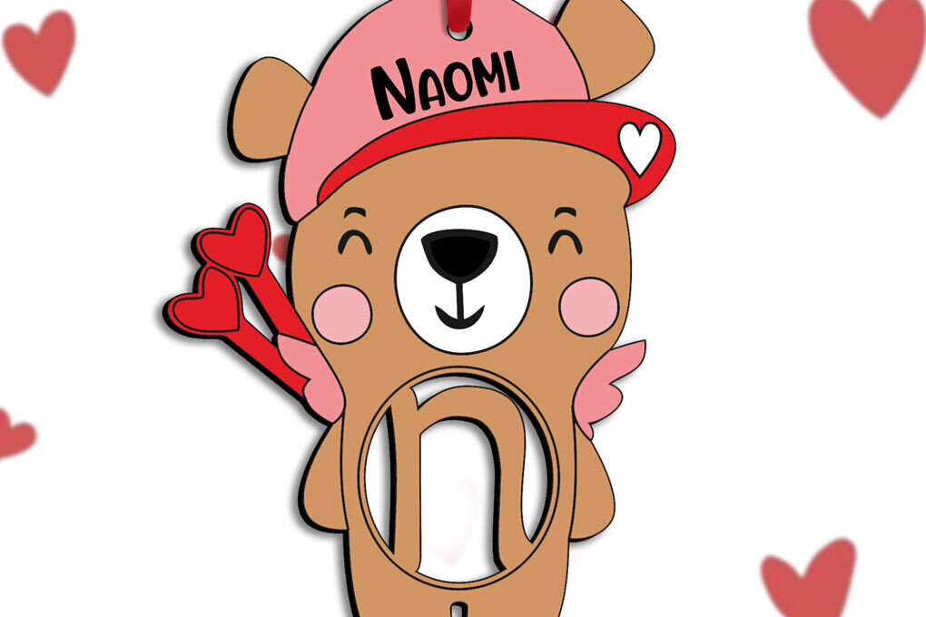 Intra απο ξύλο plywood 3mm-4mm πάχος – Ημέρα του Αγίου Βαλεντίνου Bear CupLetter N Δίασταση  20x20 cm INTRAFABR-112033947