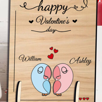 Intra απο ξύλο plywood 3mm-4mm πάχος – Δώρο κάρτα αγάπης πουλιών του Αγίου Βαλεντίνου Δίασταση  20x20 cm INTRAFABR-111991055 - Image 2