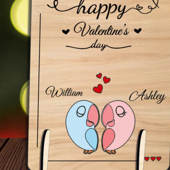 Intra απο ξύλο plywood 3mm-4mm πάχος – Δώρο κάρτα αγάπης πουλιών του Αγίου Βαλεντίνου Δίασταση  20x20 cm INTRAFABR-111991055 - Image 3