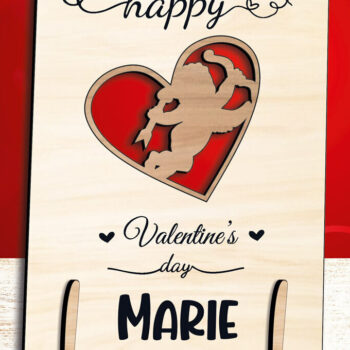 Intra απο ξύλο plywood 3mm-4mm πάχος – Δώρο κάρτα αγάπης Έρως για την ημέρα του Αγίου Βαλεντίνου Δίασταση  20x20 cm INTRAFABR-111871141 - Image 1